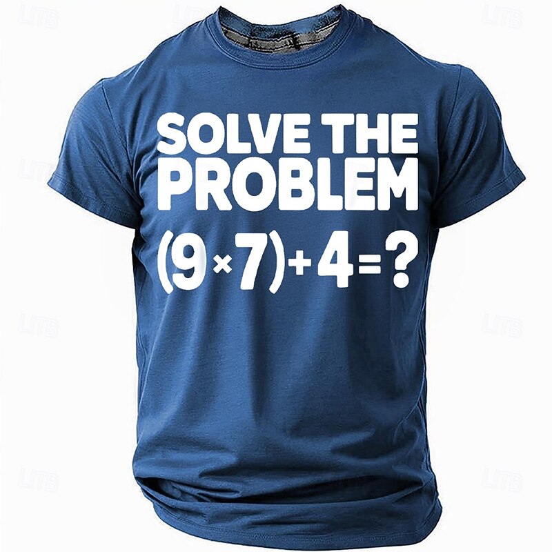 Funny 67 Meme 'Solve The Problem' Men's Short Sleeve Crewneck T-Shirt, Graphic Tee for Meme Fans3