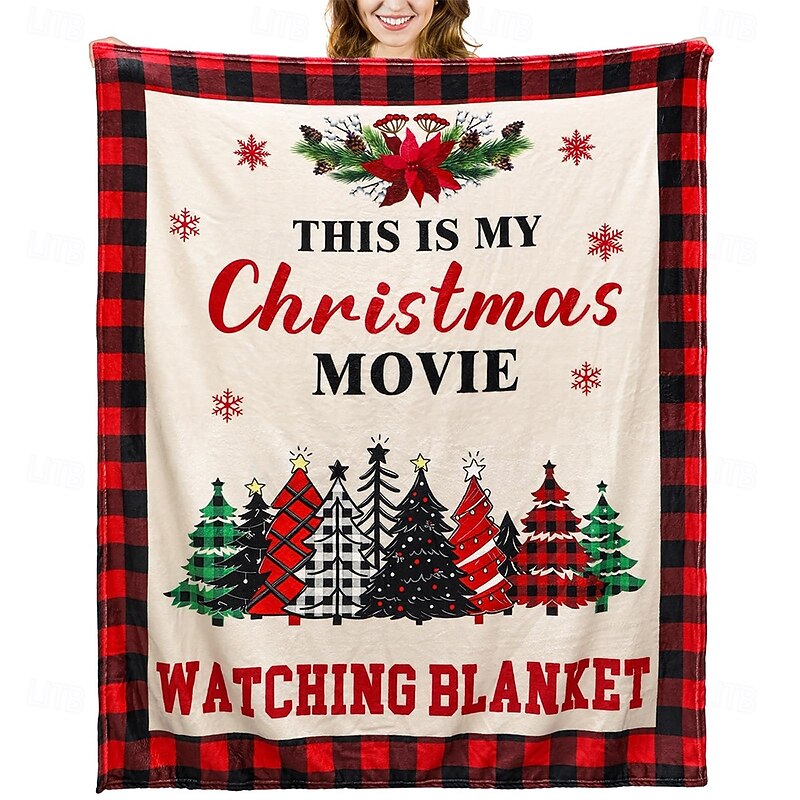 Christmas Fleece Throw Blanket for Couch Novelty Funny Cute 3D Sofa Bed Decorative Warm Blanket Movie Home Decor