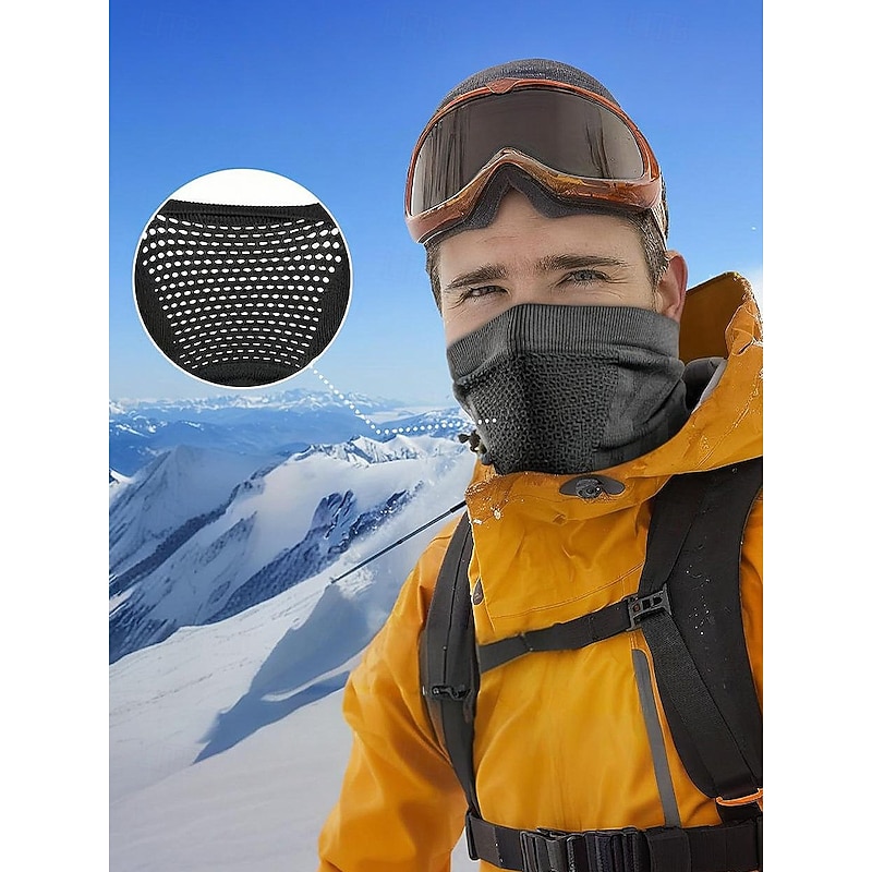 Men's Breathable Thermal Neck Gaiter, Windproof Ski Face Mask Scarf, Outdoor Sports Balaclava for Cycling, Running & Winter Activities3