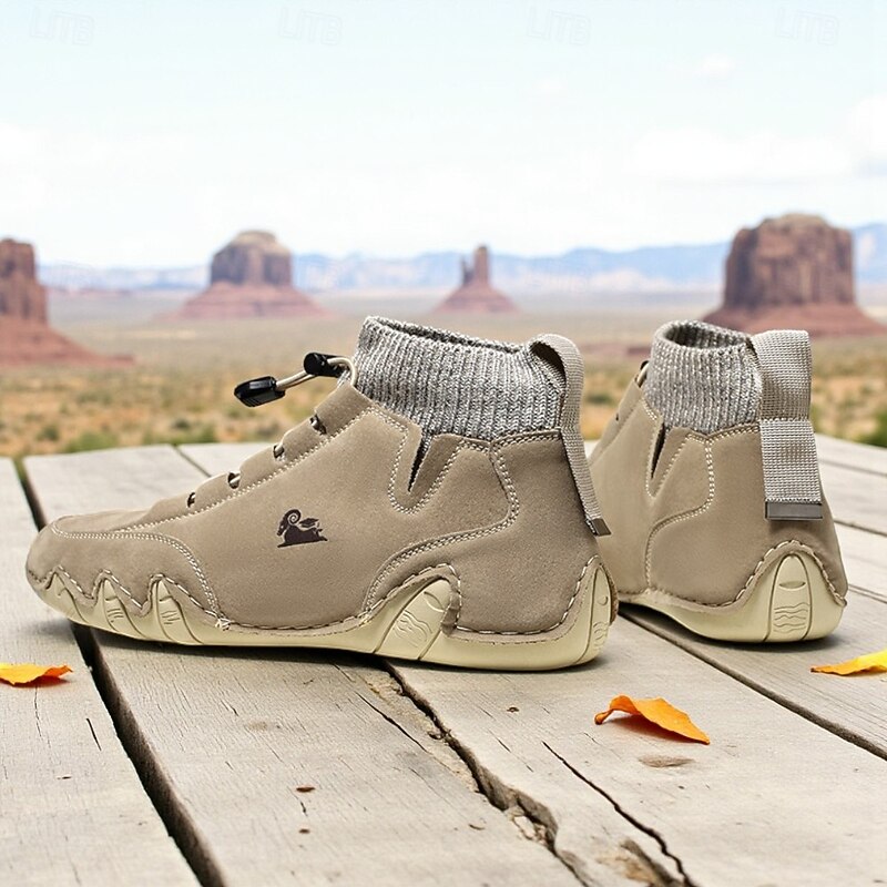 Men's Casual Ankle Sneakers with Knit Sock Collar and Non-Slip Sole, Comfortable Outdoor Walking Shoes for Daily Urban Wear3