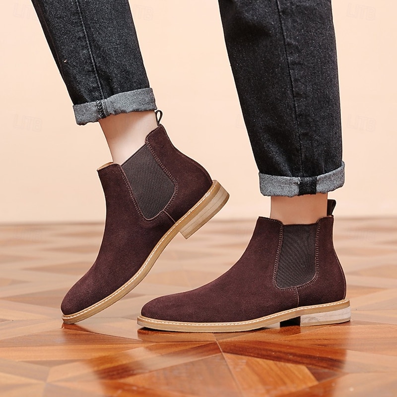 Men's Casual Suede Chelsea Boots, Stylish Comfortable Footwear for Daily Wear, Autumn & Winter Boots for Men2