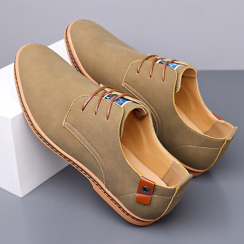 Men's Teal Suede Lace-Up Oxford Shoes with Soft Lining and Wooden Sole, Vintage Casual Dress Shoes for Parties and Business Outfits 27