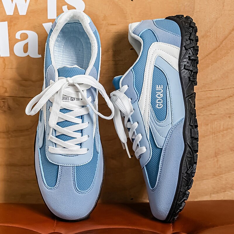 Men's Light Blue Mesh Breathable Sneakers with Non-Slip Sole, Lightweight Sporty Casual Shoes for Walking, Running and Daily Wear2