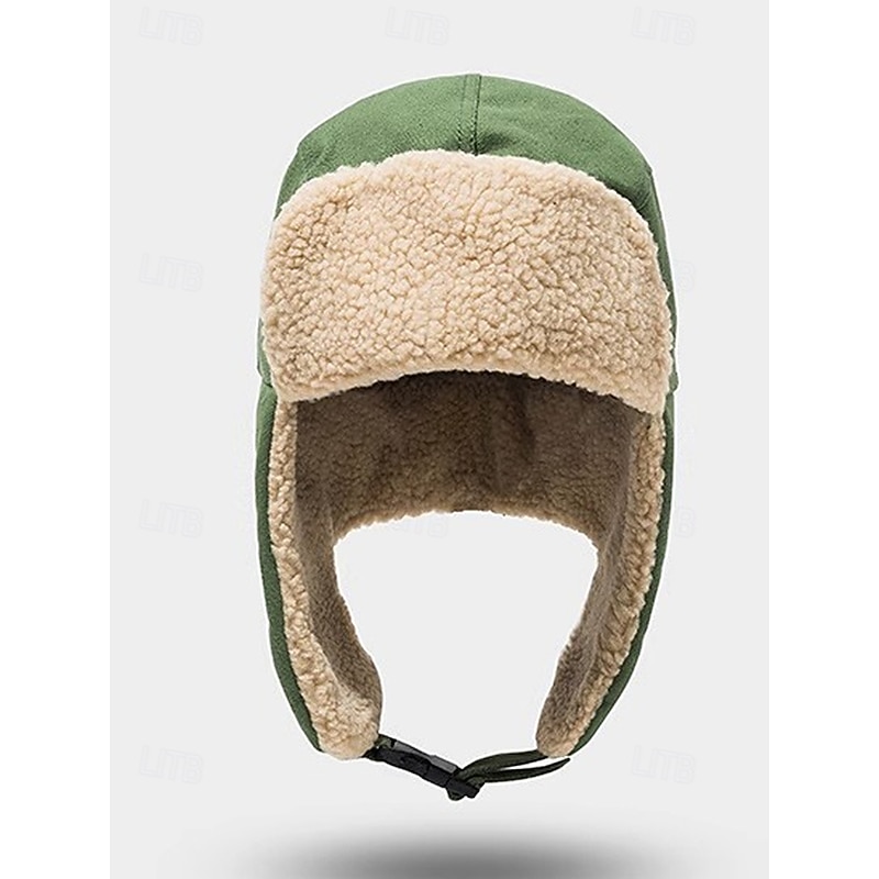 Men's Winter Trapper Hat with Ear Flaps, Warm Sherpa Lined Aviator Cap, Outdoor Windproof Hunting & Skiing Snow Hat3
