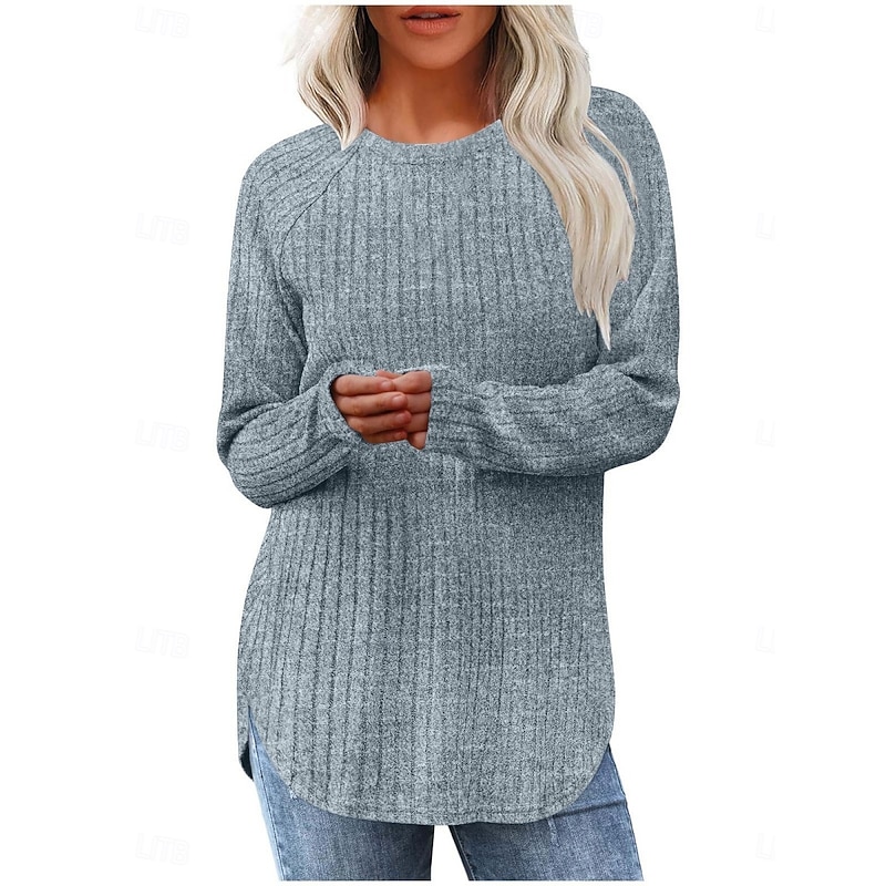 Women's Blouse Solid Color Stylish Casual Long Sleeve Crew Neck Regular Tops Daily Ruched White Fuchsia Light Grey Beige Light Blue Spring Fall Winter3