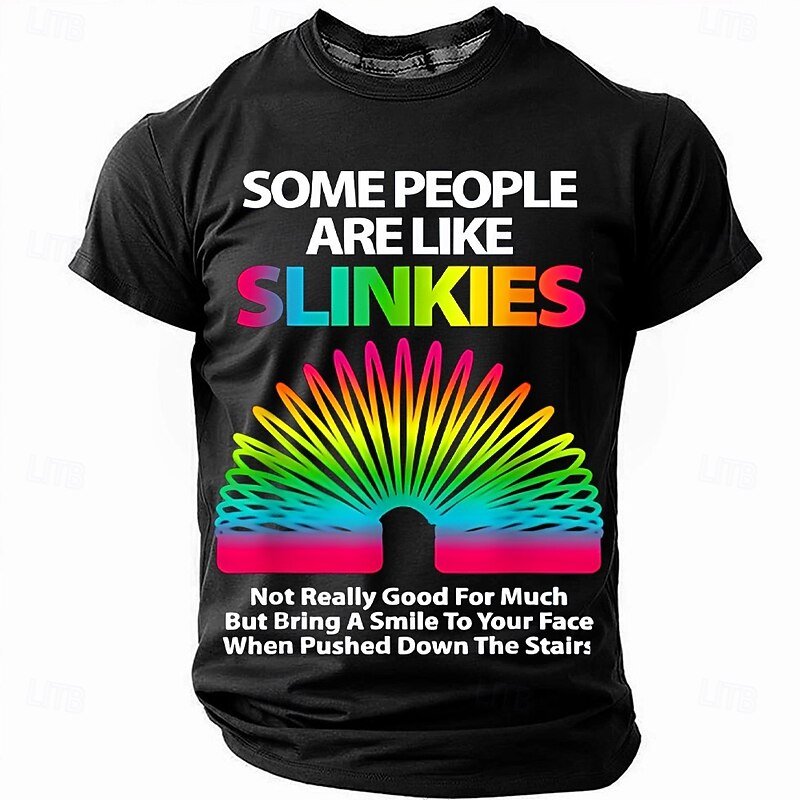 Funny 'Some People Are Like Slinkies' T-Shirt for Men, Dark Humor Graphic Tee, Sarcastic Gift for Dad, Husband, Friend3