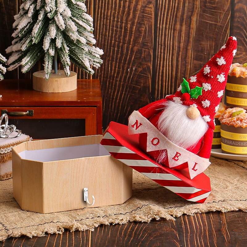 Christmas Desktop Figurine Candy Box Cute Kids Gift Box Xmas Table Decorations Holiday Party Favor Apple Box Ornament Seasonal Home Decor3