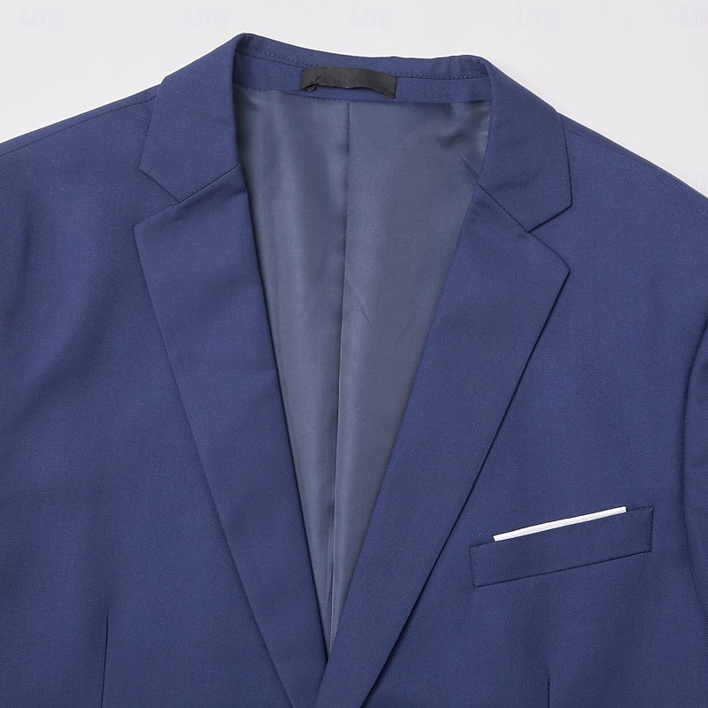 Men's Wedding Business Party Suits Notch Lapel Black Burgundy Formal Solid Colored Slim Fit 3 Piece Single Breasted One-button4