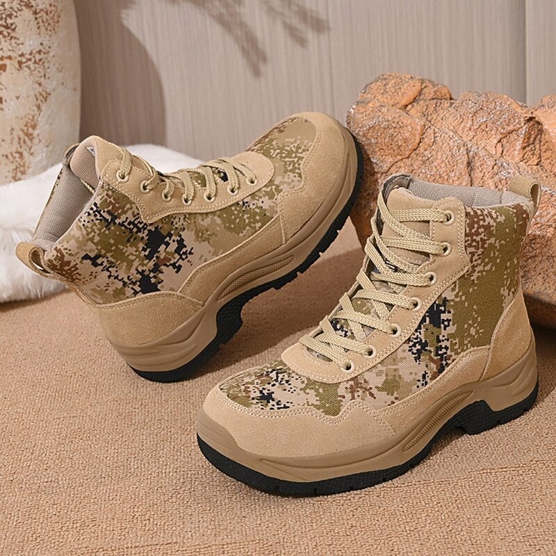 Men's Waterproof Warm Tactical Boots, Non-Slip Hiking Boots with Camo Design, Ideal for Outdoor Activities & Winter Adventures3