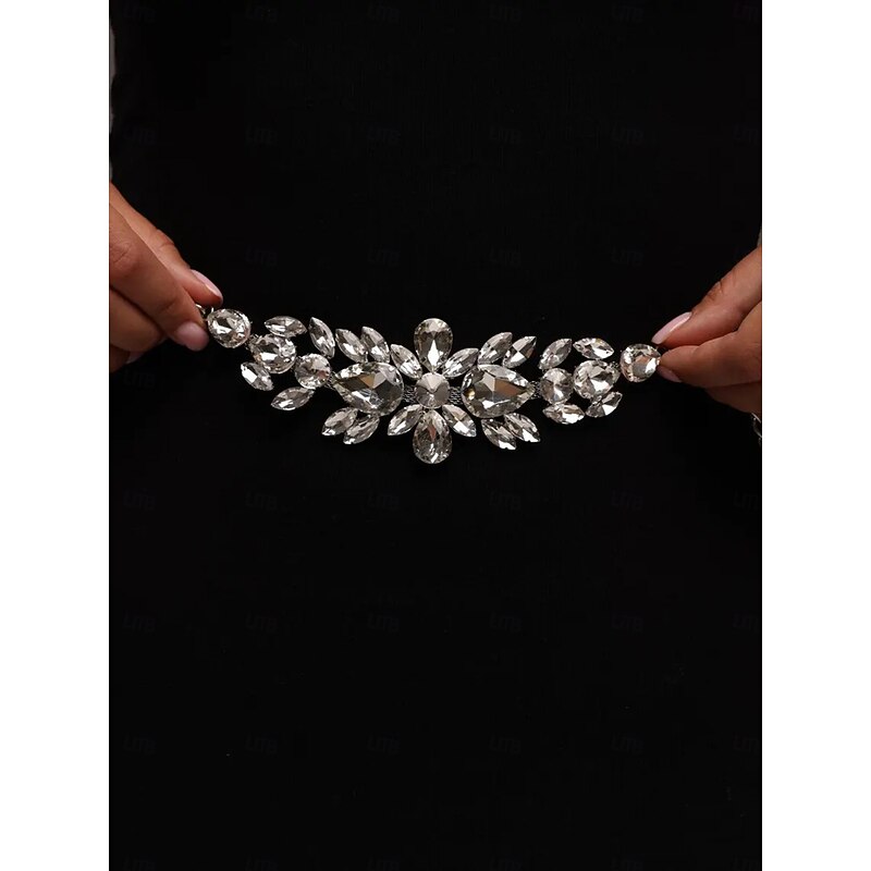 Women's Crystal Rhinestone Chain Belt, Elegant Sparkling Waist Jewelry Accessory for Dresses, Evening Gala & Party Outfits4