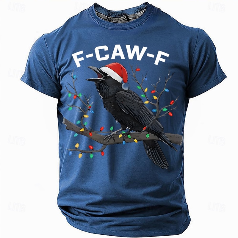 Christmas F Caw F TShirt Funny Raven Graphic Tee Holiday Humor Gift for Men Dad Husband Friends  White Red Blue All Seasons Clothing Apparel S M L XL XXL XXXL3