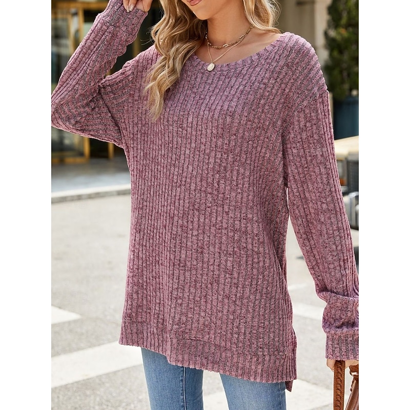 Women's Blouse Solid Color Stylish Casual Long Sleeve Crew Neck Regular Tops Daily Ruched Blue Purple Green Gray Spring Fall Winter3