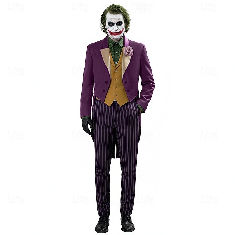 Joker Clown Suits & Blazers Movie Cosplay Costume Fancy Dress Movie Cosplay for Men's Adults Halloween Carnival Party