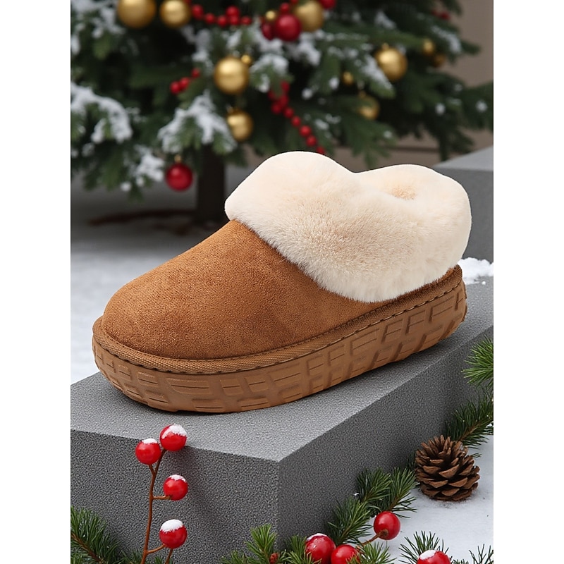 Women's Faux Fur Lined Winter Boots with Non-Slip Sole, Cozy Warm Outdoor Booties for Cold Weather Outdoor Wear2