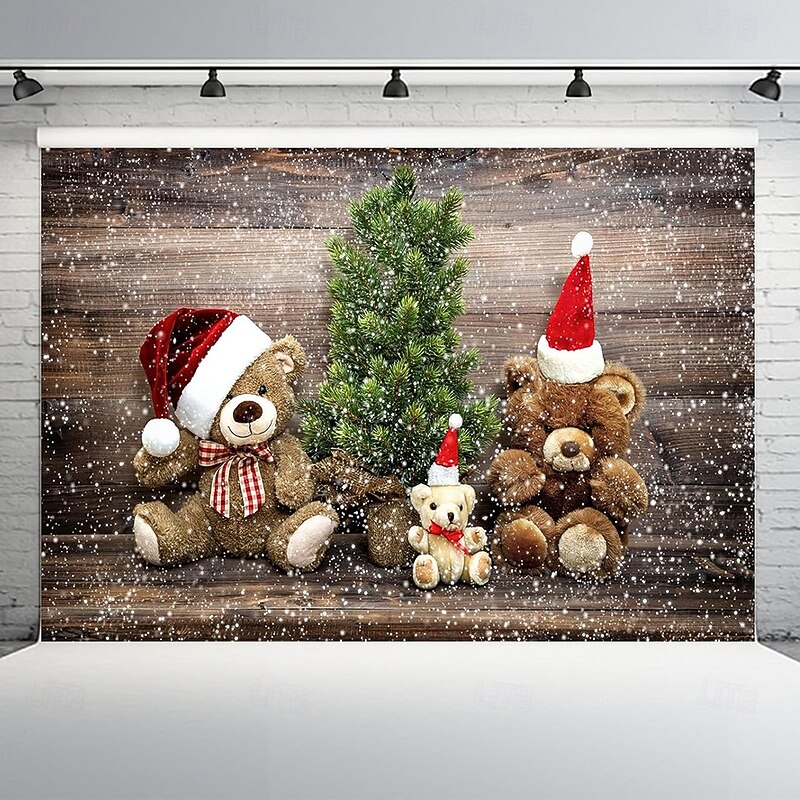 Christmas Tapestry Banners Blanket Winter Wonderland Little Bear Cozy Party Living Room Dorm Shooting Backgrounds Yard Gift Home Decor3