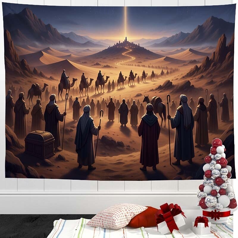 Christmas Tapestry Wall Tapestries Santa Claus Christmas Tree Modern Living Room Home Decor4