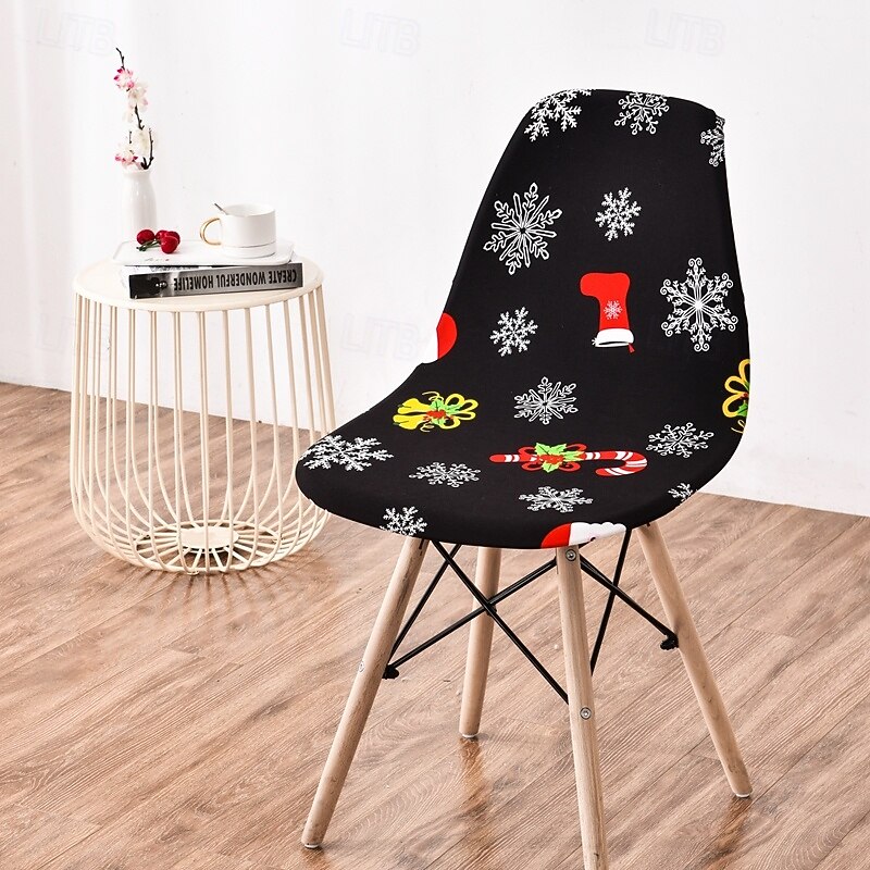 Dining Shell chair Cover For Home Polar Fleece Fabric Chair Cover Stretch Slipcovers Seat Chair Covers2