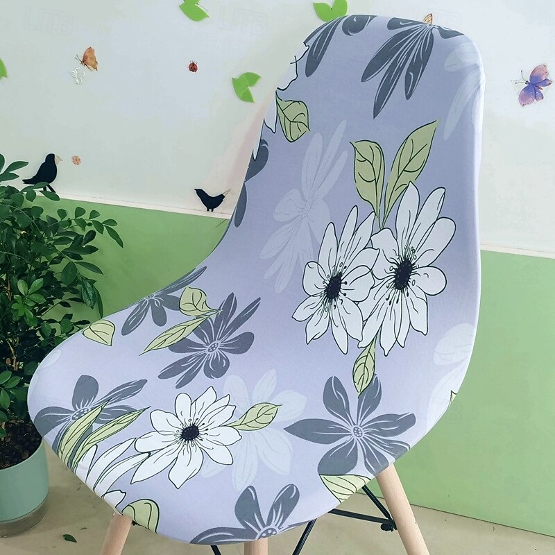 Dining Shell chair Cover For Home Polar Fleece Fabric Chair Cover Stretch Slipcovers Seat Chair Covers4