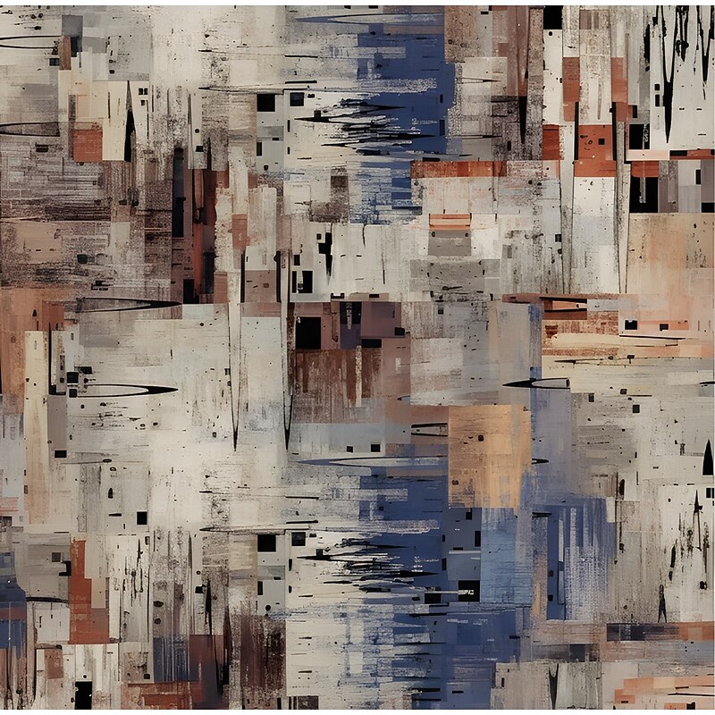 Men's Geometric Color Block Patchwork Shirt Button Up Shirt Long Sleeve Vintage Retro Holiday Casual Daily Spring Fall Turndown 3D Print Collared Shirts Blue Gray3