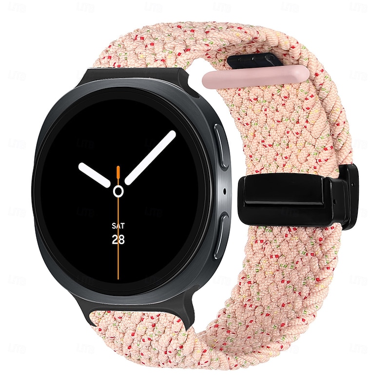 Watch Band for Samsung Galaxy Watch 8 40/44mm Watch 8 Classic 46mm Fabric Replacement  Strap Cute Elastic Waterproof Sport Band Handmade Braided Rope Wristband3