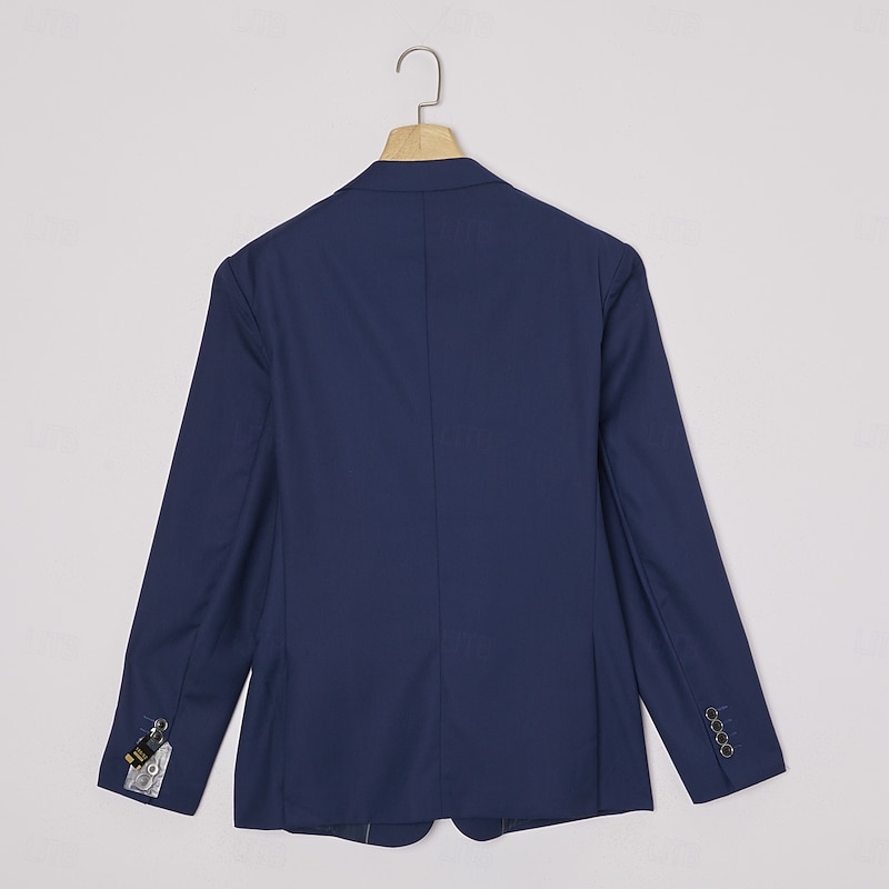 Men's Wedding Business Party Suits Notch Lapel Black Burgundy Formal Solid Colored Slim Fit 3 Piece Single Breasted One-button3