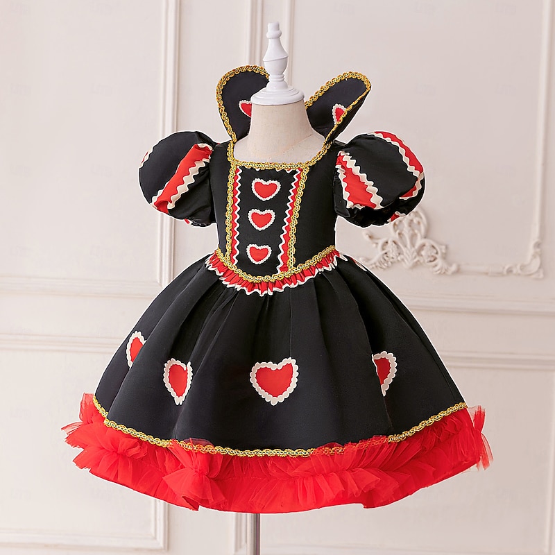 Alice in Wonderland Fairy Tale Queen of Hearts The Red Queen Venom Dress Halloween Costume Tutu Storybook Characters Cosplay Movie Cosplay for Girls' Kid's Halloween Carnival World Book Day Performance2