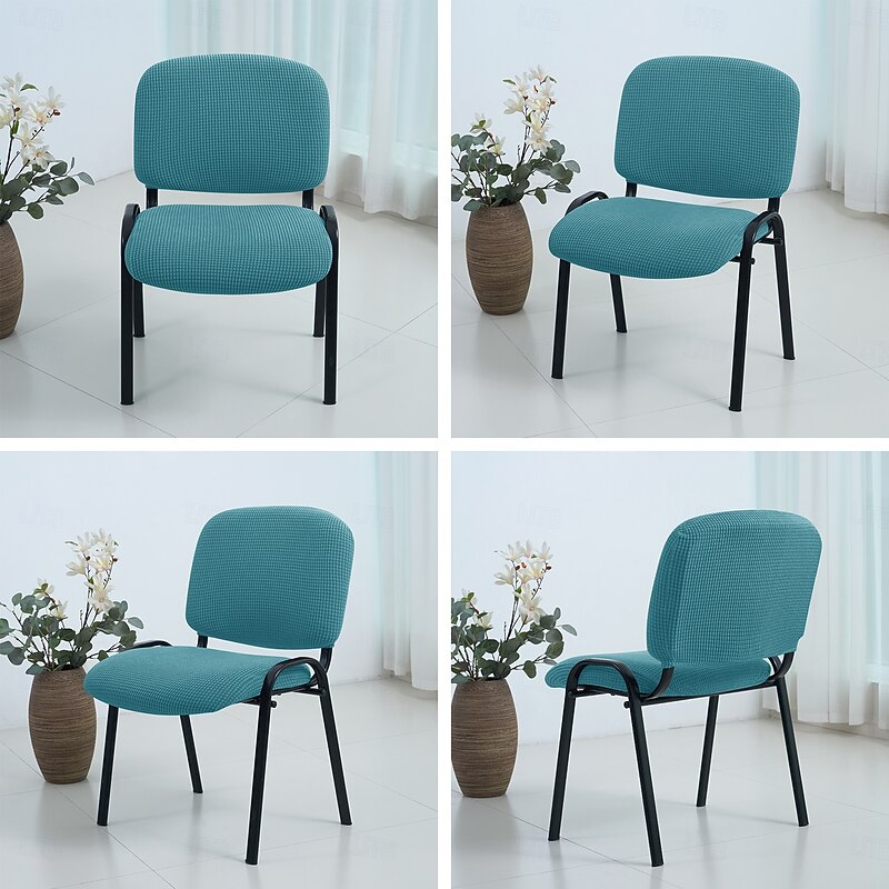 2pcs set Jacquard Folding Chair Slipcover, Stretch Chair Cover for Wedding, Banquet, Party, or Home Decoration4