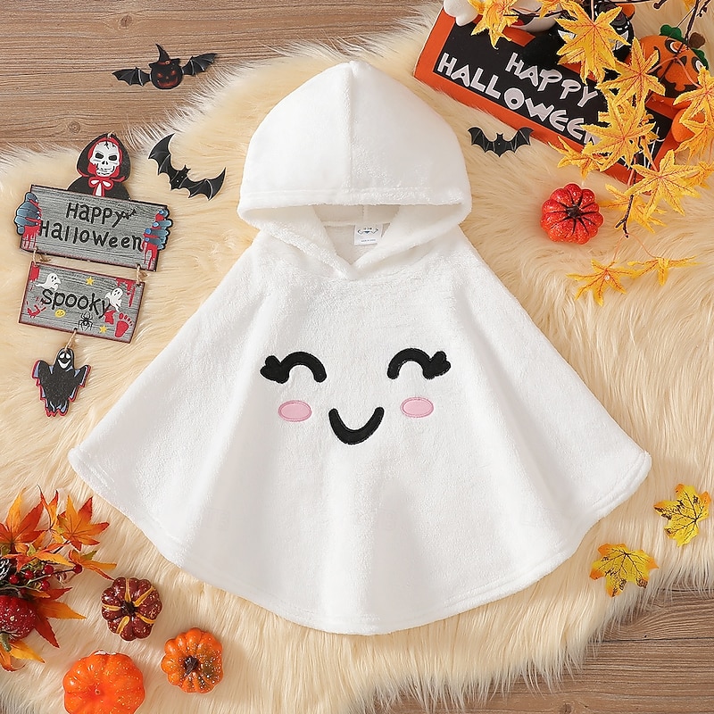 Kids Girls' Halloween Cape Cartoon Fashion Performance Coat Outerwear 4 Years+ Fall White