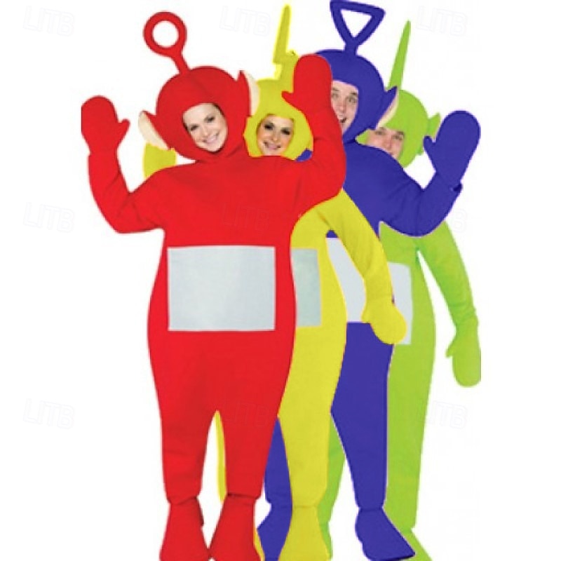 Couples Alien Teletubbies Funny Costumes Group & Family Halloween Costumes Men's Women's Movie Cosplay Cosplay Costumes Funny Costume Yellow Red Purple Leotard / Onesie Halloween Carnival Masquerade2
