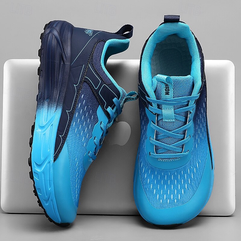 Men's Blue Breathable Mesh Running Sneakers with Cushioned Sole, Lightweight Athletic Shoes for Gym, Jogging and Everyday Casual Wea3