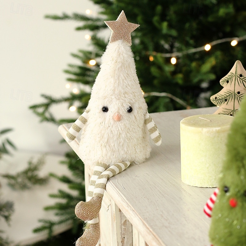 Christmas Tree Plush Doll Ornament, Cute Plush Christmas Tree Doll Tabletop Decoration, Festive Home & Party Decor Display Figurine4