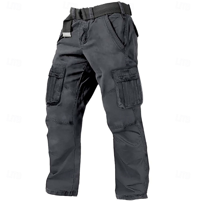 Men's Cargo Pants Cargo Trousers Hiking Pants Multi Pocket Straight Leg Plain Breathable Moisture Wicking Full Length Outdoor Daily Camping & Hiking Fashion Streetwear Black Blue4