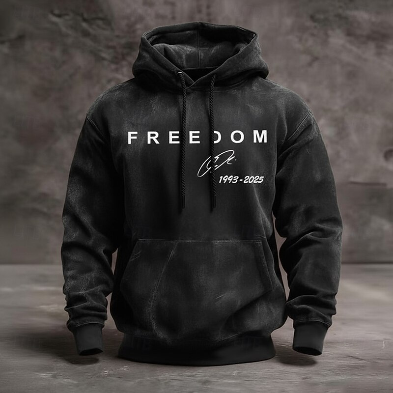 Men's American US Flag Freedom Hoodie Sweatshirt Fashion Casual Crew Neck Outdoor Office Streetwear Black Red Drawstring Graphic Fall Winter Designer3