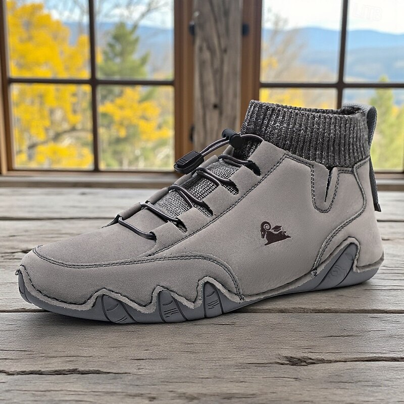 Men's Casual Ankle Sneakers with Knit Sock Collar and Non-Slip Sole, Comfortable Outdoor Walking Shoes for Daily Urban Wear4