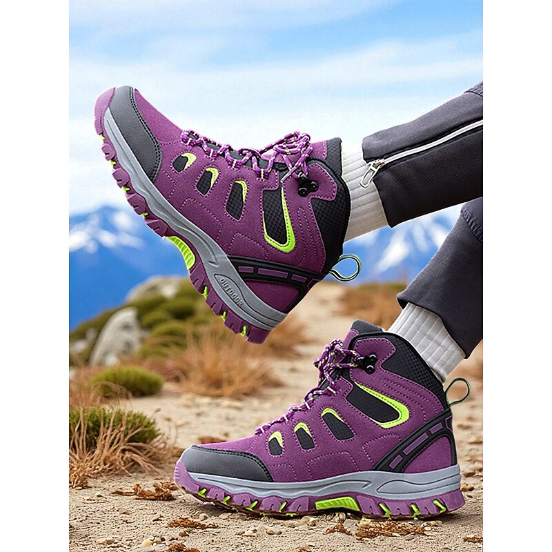 Women's Rose Pink Waterproof Hiking Shoes with Non-Slip Sole, Outdoor Trekking Shoes for Camping, Walking & Mountain Adventures2