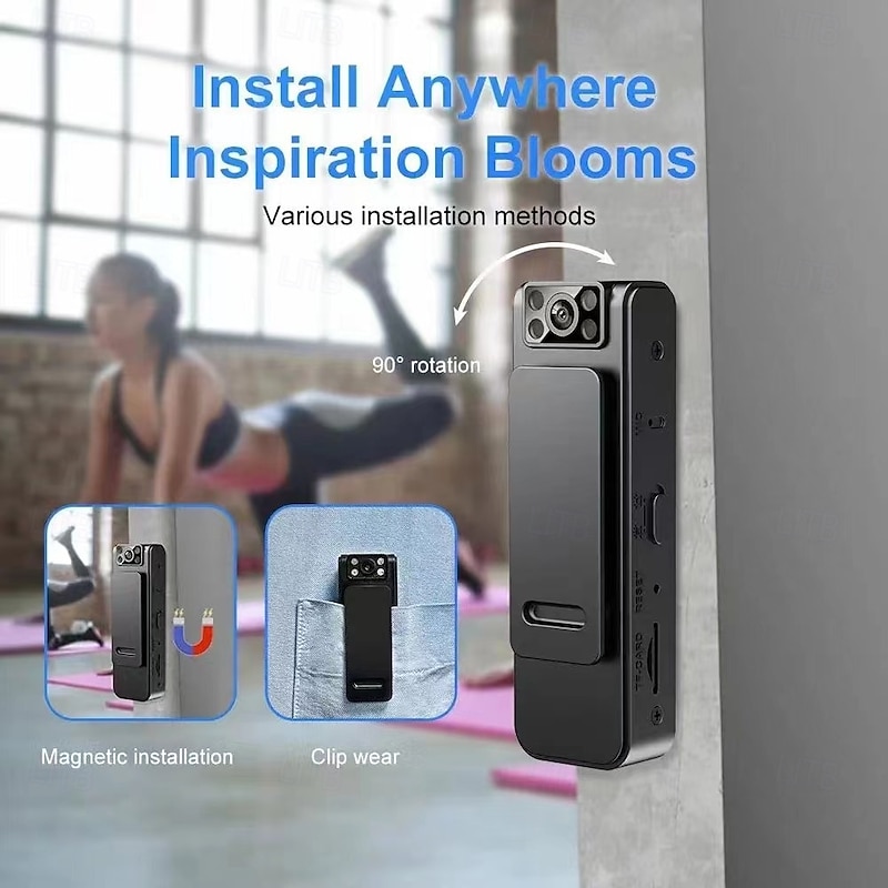 Action Camera Portable Rechargeable Recording Image and Video Function Mini 0 inch 2.0MP CMOS 1080p 32 GB Gift3