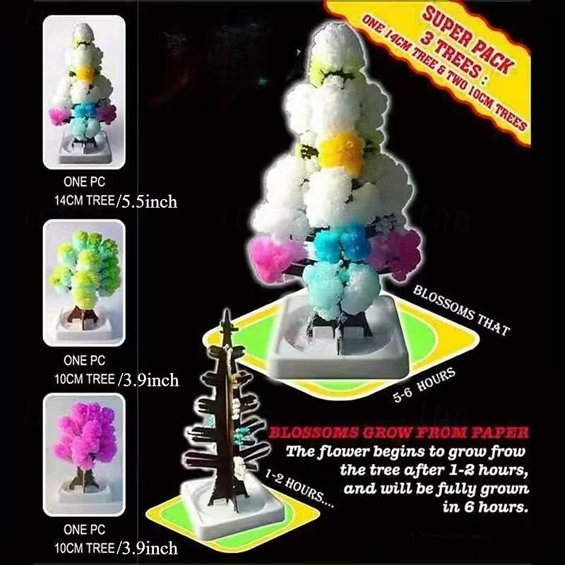 3pcs Mini Christmas Tree Magic Growing Paper Tree Colorful DIY Crystal Growing Kit/Ornaments Decoration Novelty Xmas Gift Kits. Christmas Decorations Holiday Decorations Festive Ornaments Colorful2