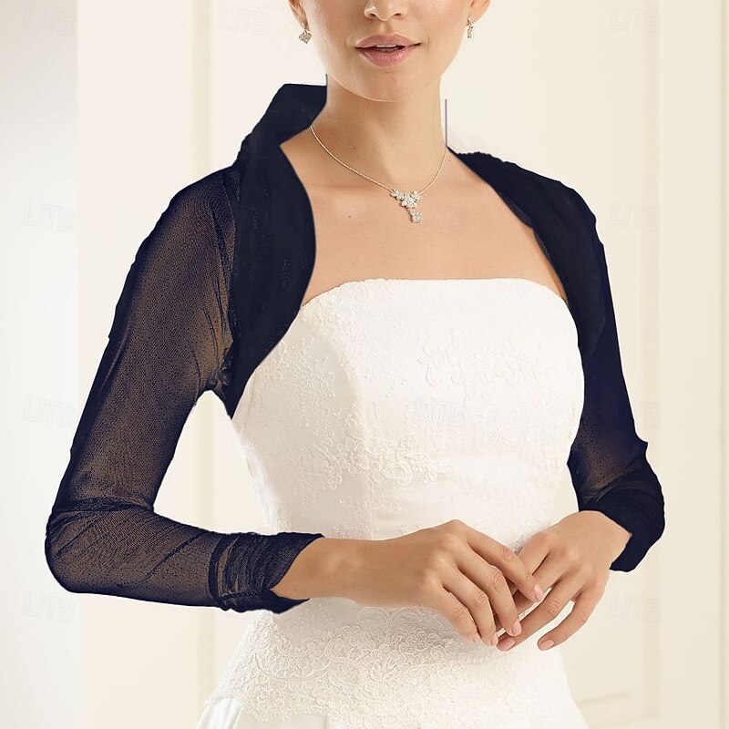 Bridal Tulle Bolero Stretch Glitter Tulle Bolero Silver Crystal Stones Long Sleeve Bridal Bolero Wedding Shrug Bridal Cover up Shawl dress to impress4