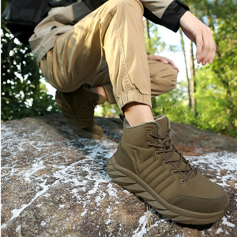 Men's Non-Slip Warm Winter Hiking Boots with Fur Lining, Outdoor Casual Ankle Sneakers for Cold Weather3
