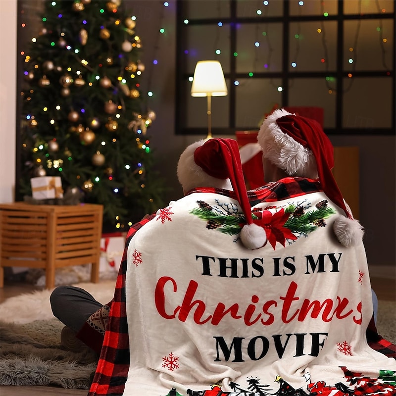 Christmas Fleece Throw Blanket for Couch Novelty Funny Cute 3D Sofa Bed Decorative Warm Blanket Movie Home Decor2
