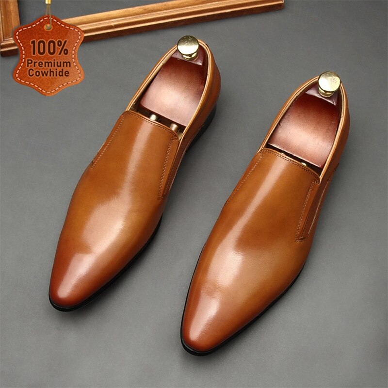 Men's Leather Loafers with Tassel Detail - Stylish and Comfortable Footwear for Weddings, Office Meetings and Evening Events - Main Image