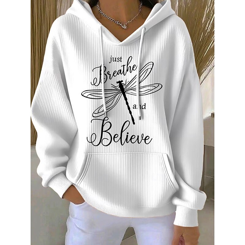 Women's Pullover Hoodie Sweatshirt Graphic Letter Punk Active Vintage Long Sleeve Hooded Regular Tops Street Dailywear Casual Print Front Pocket White Pink Green Spring Fall Winter2