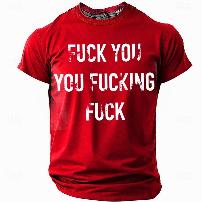 Men's Funny Slang Rude Lip T Shirt Short Sleeve T shirt 3D Print Crew Neck Shirt Fashion Daily Street Daily Black White Red Summer Spring Clothing Apparel S M L XL XXL XXXL4