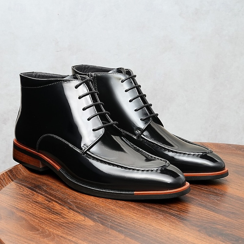 Men's Luxury Genuine Leather Dress Boots -Polished Formal Business Casual Shoes for Office, Wedding, and Evening Wear