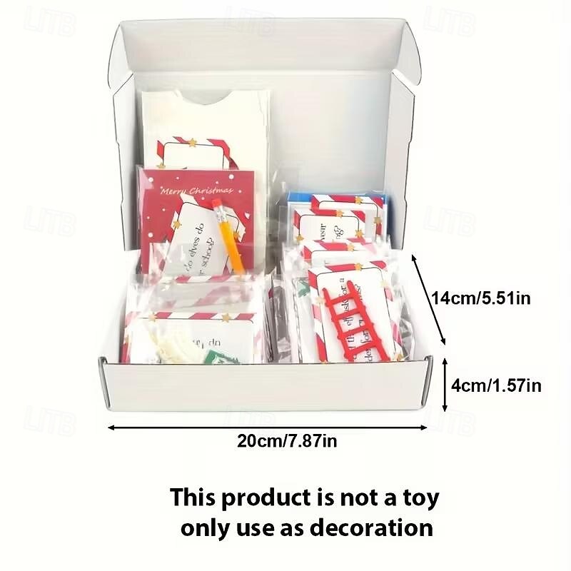 24-Day Christmas Elf Arrival Kit Christmas Countdown Kit with Jokes and Surprises Elf Set 24 Days of Christmas4