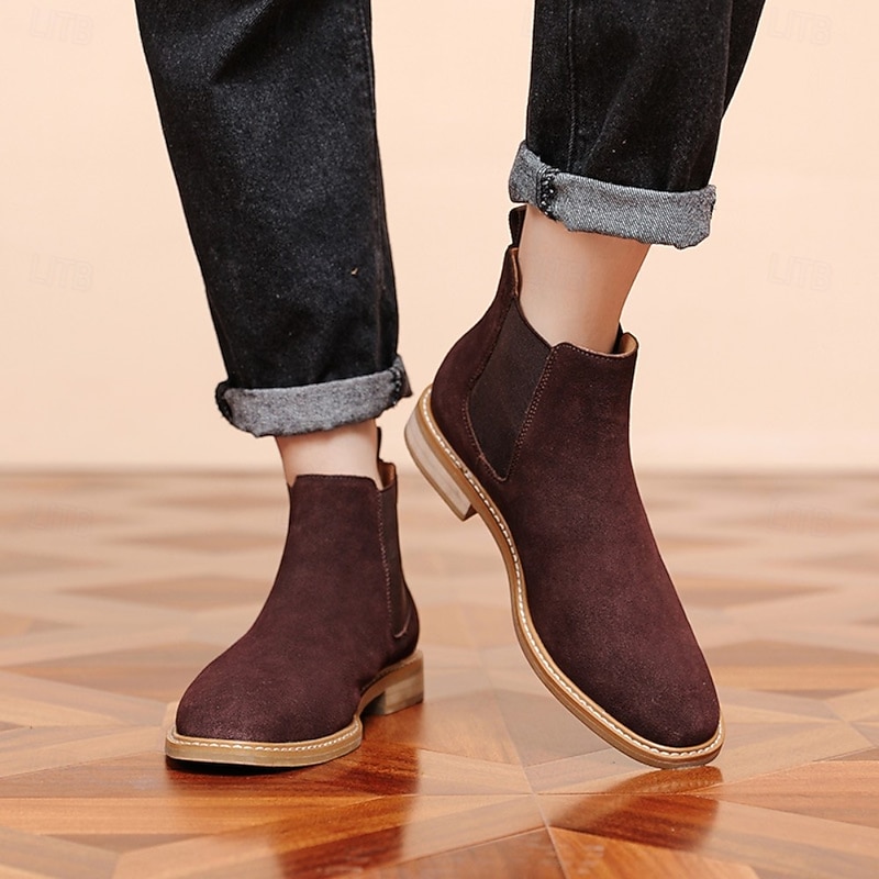Men's Casual Suede Chelsea Boots, Stylish Comfortable Footwear for Daily Wear, Autumn & Winter Boots for Men3