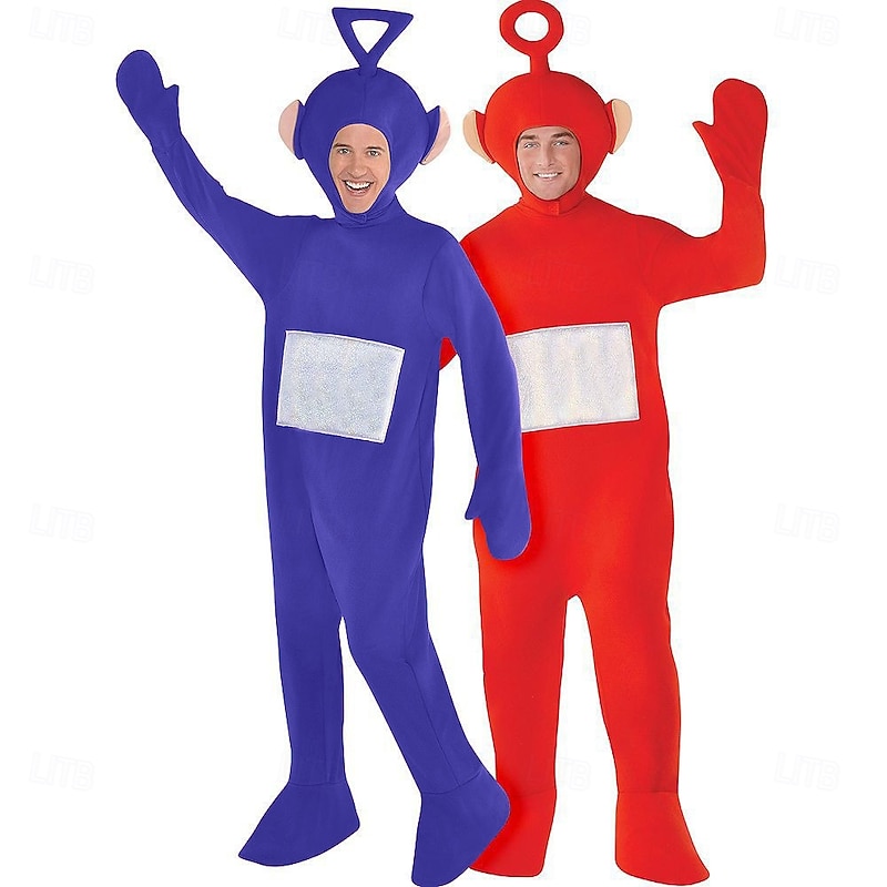 Couples Alien Teletubbies Funny Costumes Group & Family Halloween Costumes Men's Women's Movie Cosplay Cosplay Costumes Funny Costume Yellow Red Purple Leotard / Onesie Halloween Carnival Masquerade3