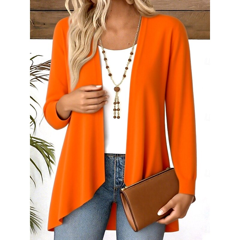 Women's Shirt Flowy Tops Solid Color Graphic Plain Elegant Vintage Tropical Long Sleeve Regular Tops Daily Holiday Asymmetric Hem Draped Blue Orange Green Spring Fall Winter2