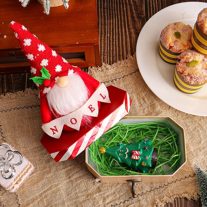 Christmas Desktop Figurine Candy Box Cute Kids Gift Box Xmas Table Decorations Holiday Party Favor Apple Box Ornament Seasonal Home Decor2