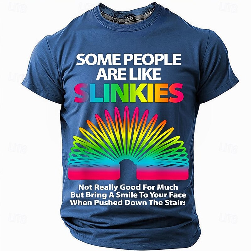 Funny 'Some People Are Like Slinkies' T-Shirt for Men, Dark Humor Graphic Tee, Sarcastic Gift for Dad, Husband, Friend